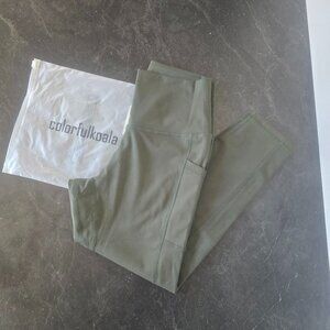 Brand New..Colorfulkoala Army Green Workout pants w/side pockets
